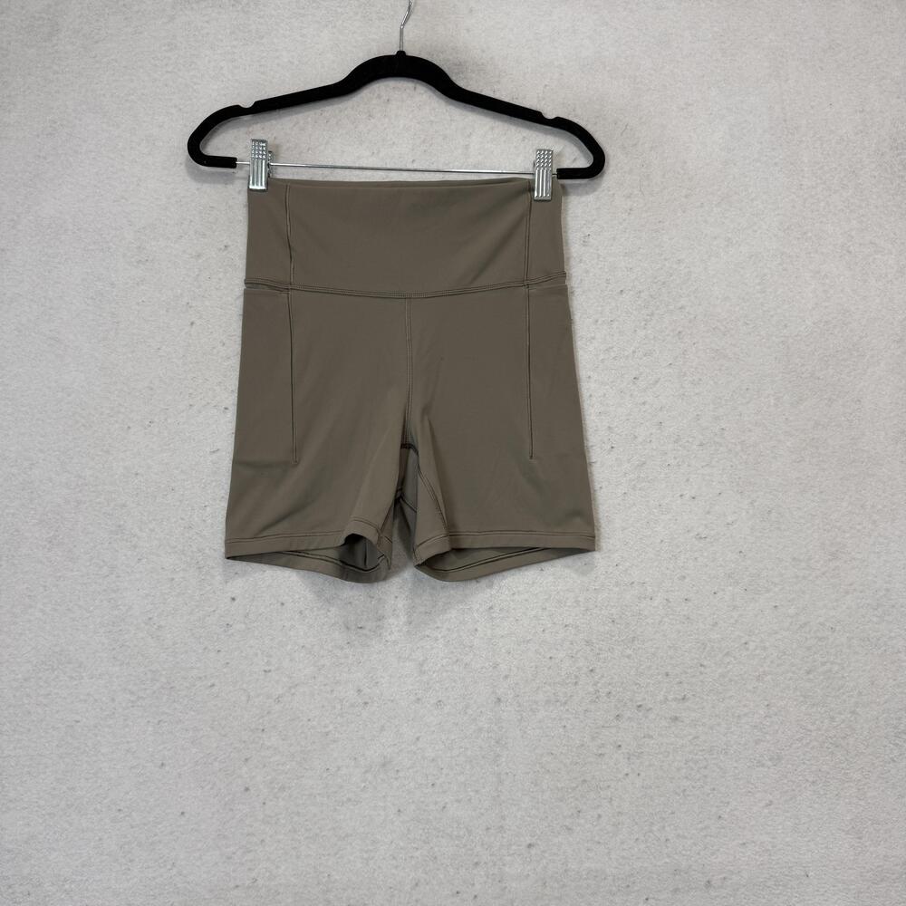 CALIA Biker Shorts Womens Medium Brown High Rise 4 Inseam Pockets Athletic